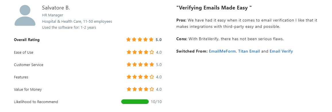 Briteverify-Bewertungen