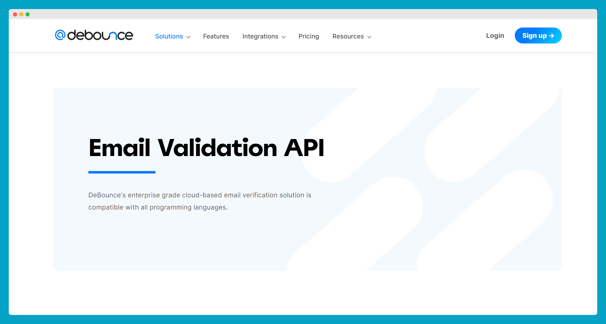 Debounce - API di convalida