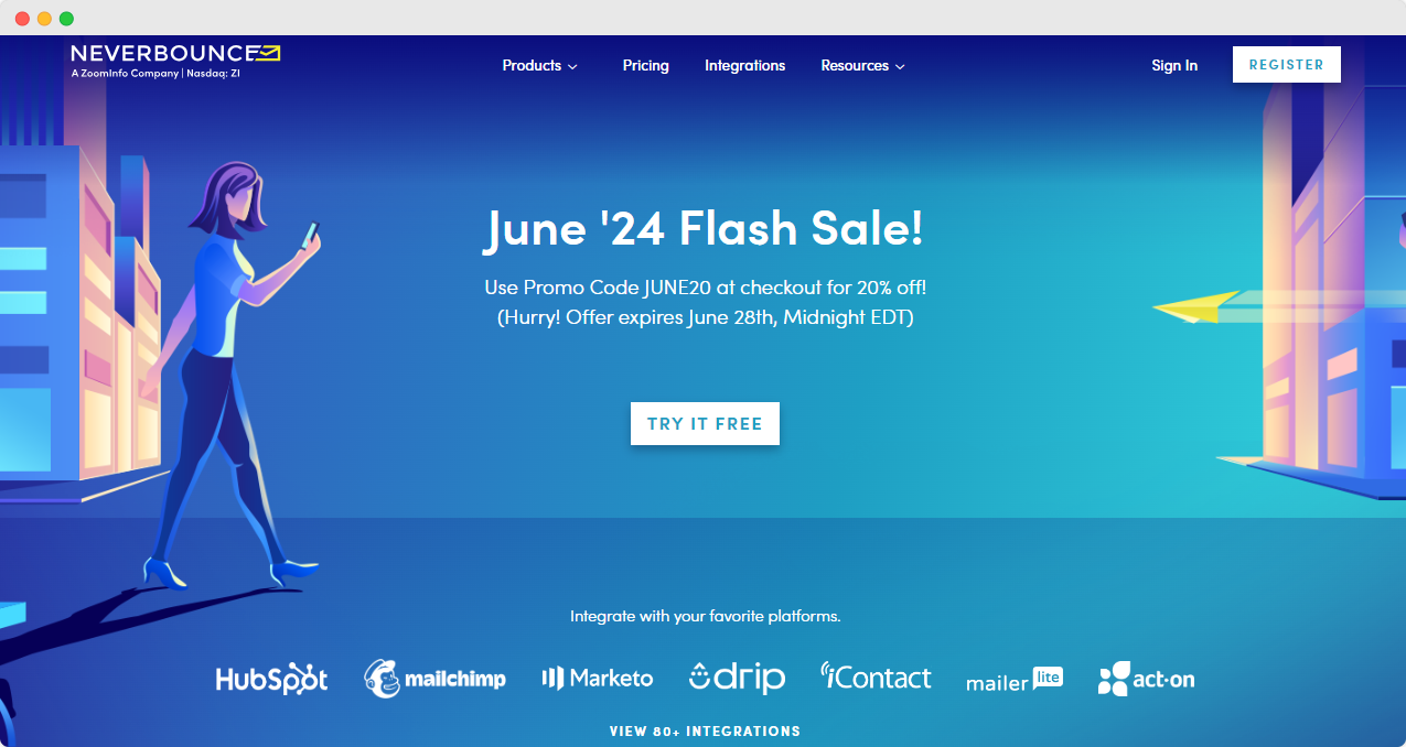 Zerobounce homepage