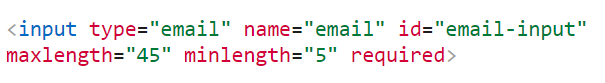 convalida delle e-mail in html - codice