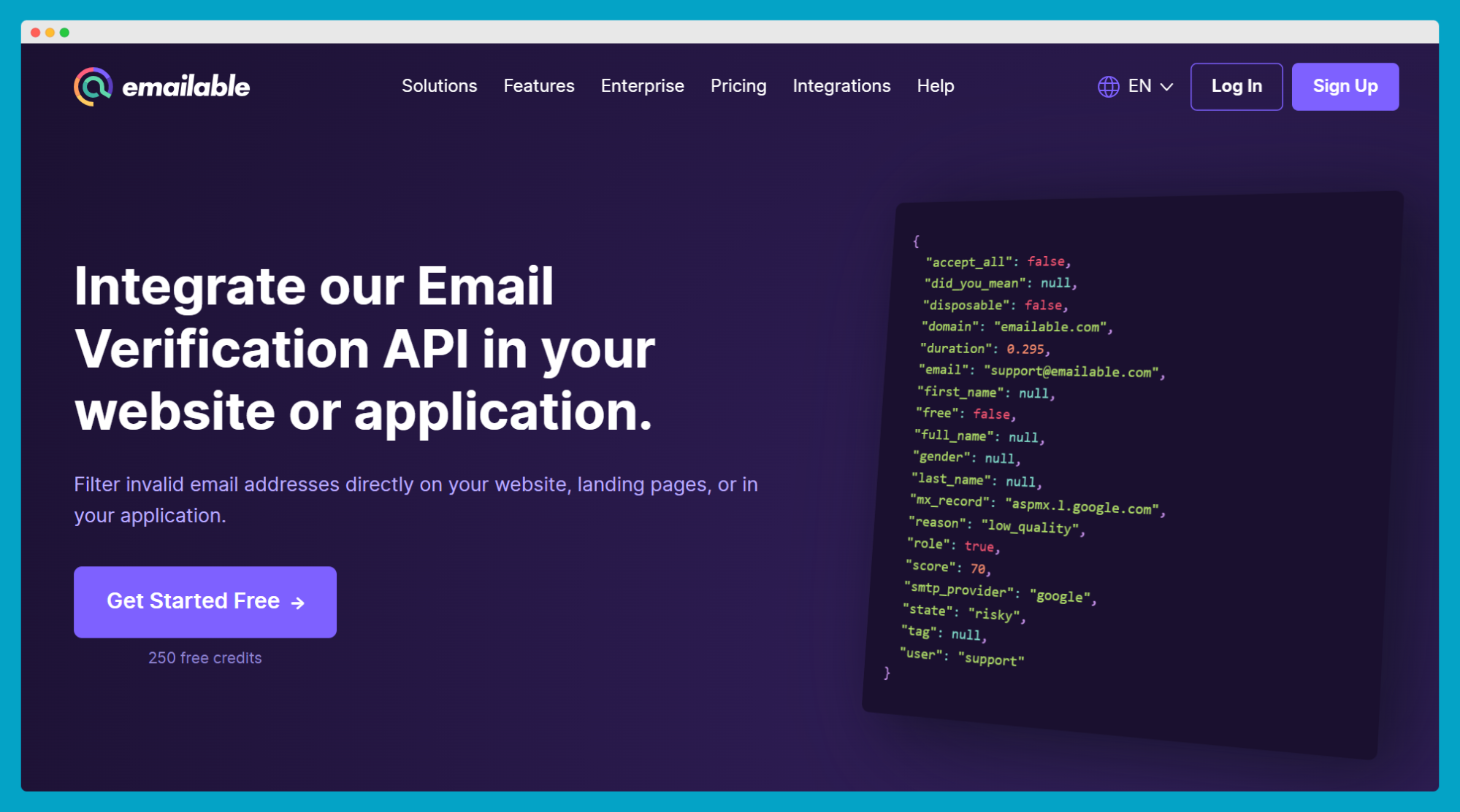 Emailable - doğrulama API'si