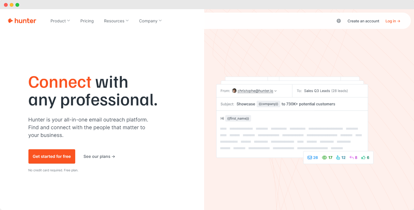 Hunter - Getprospect io alternatyva