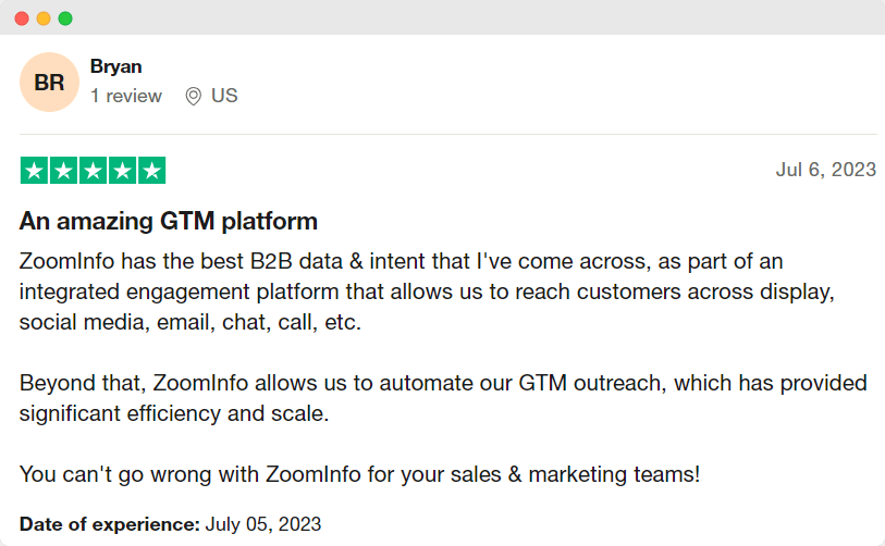 zoominfo positive review #4