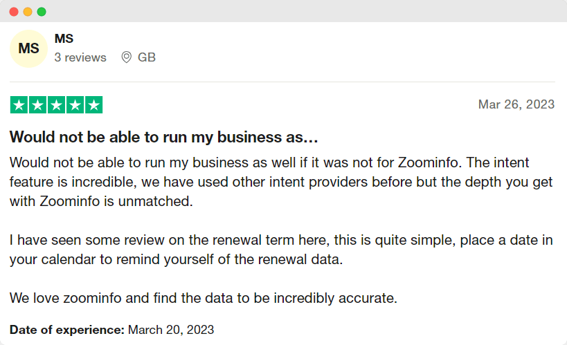 zoominfo positive review #2